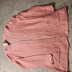 NWT Talbots Linen Pink Cardigan Sweater size small